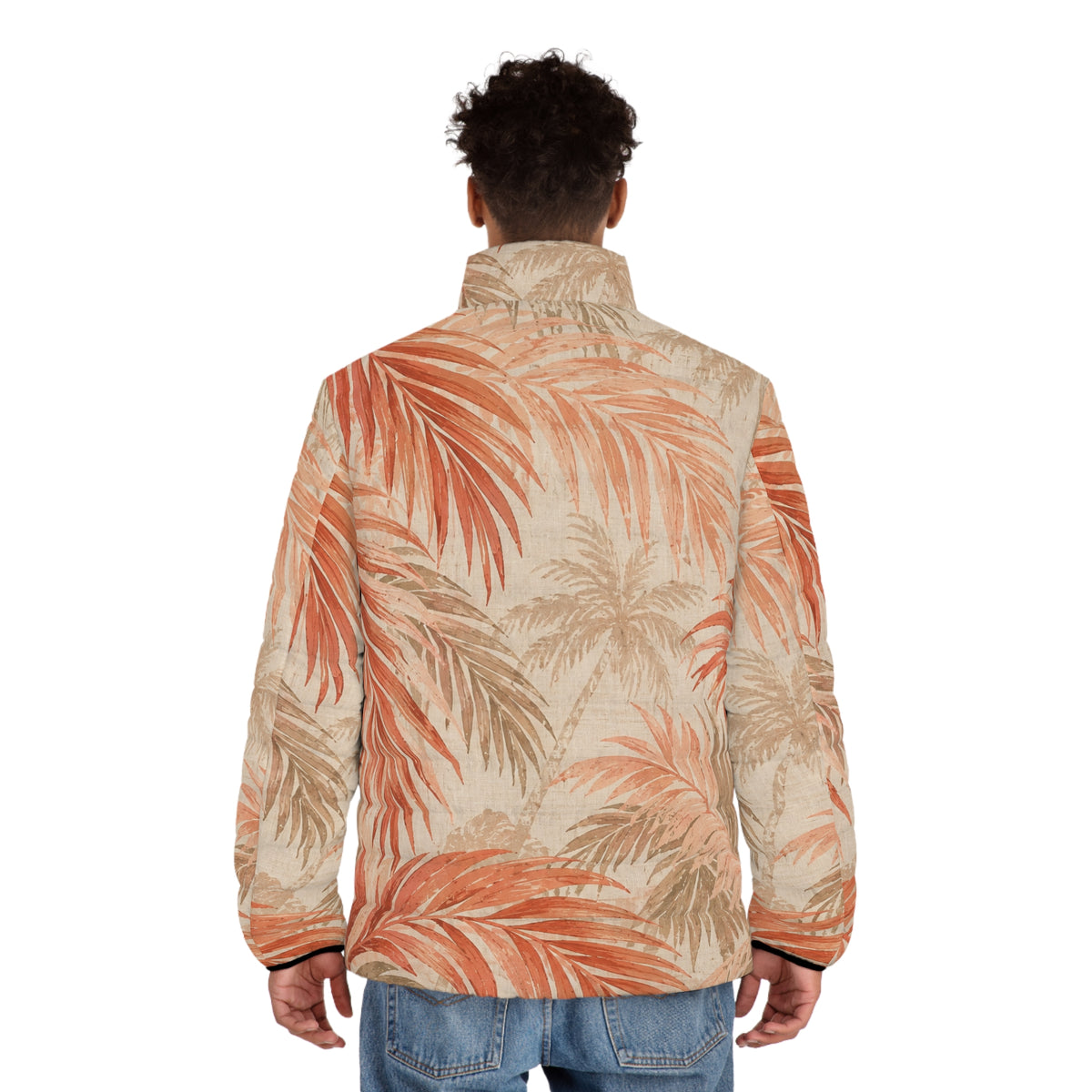 Tropical Palm Leaf Puffer Jacket