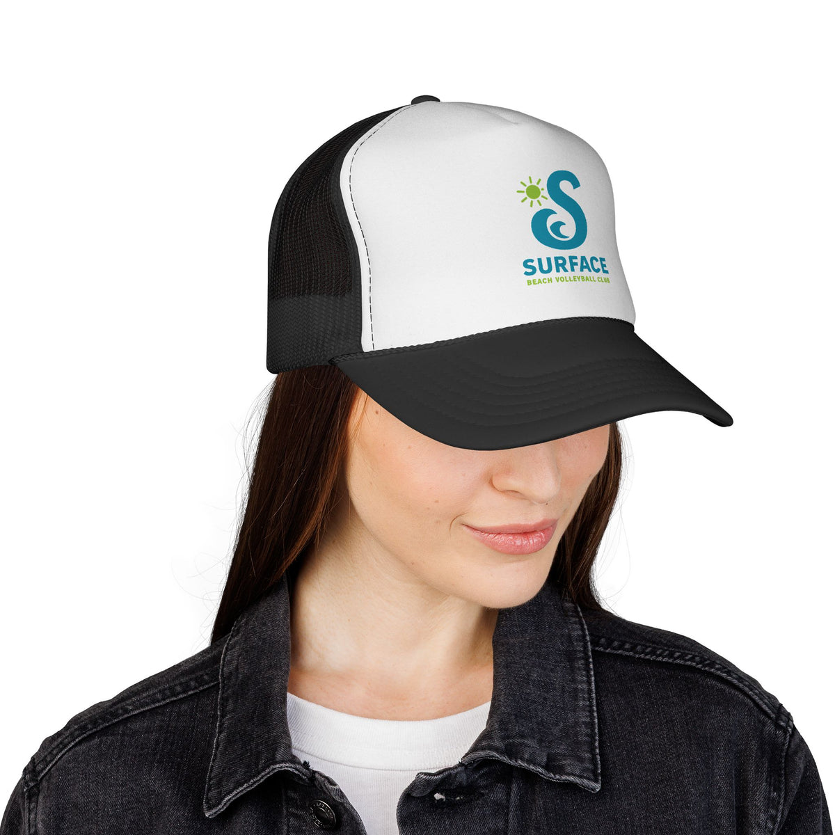 Surface Beach Club Trucker Cap — Retro Surf Logo Adjustable Mesh Hat
