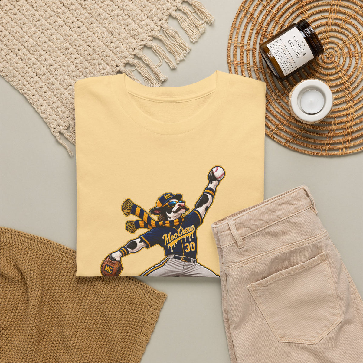 Moo Crew Baseball Player Graphic Tee