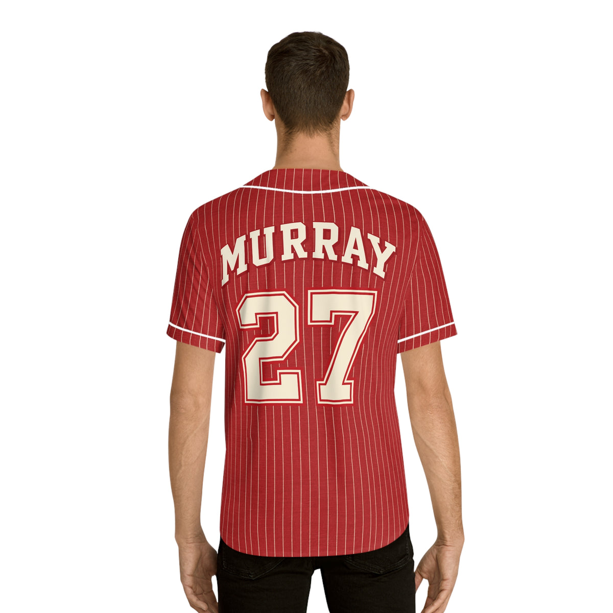 Murray Wrigley Field Retro Red Pinstripe Baseball Jersey