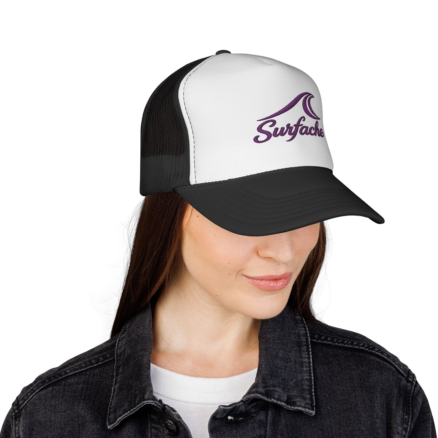 Surfache Wave Trucker Hat — Vintage Surf Logo Cap for Beach Lovers