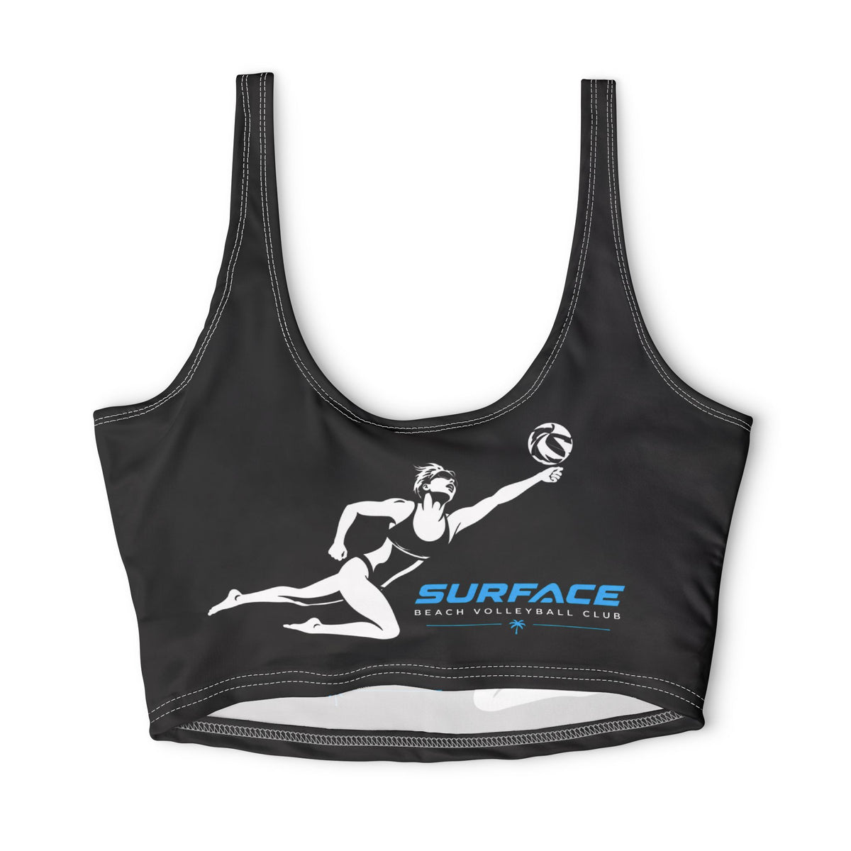 Beach Volleyball Sports Bra — 'Surface' Club Graphic Crop Top
