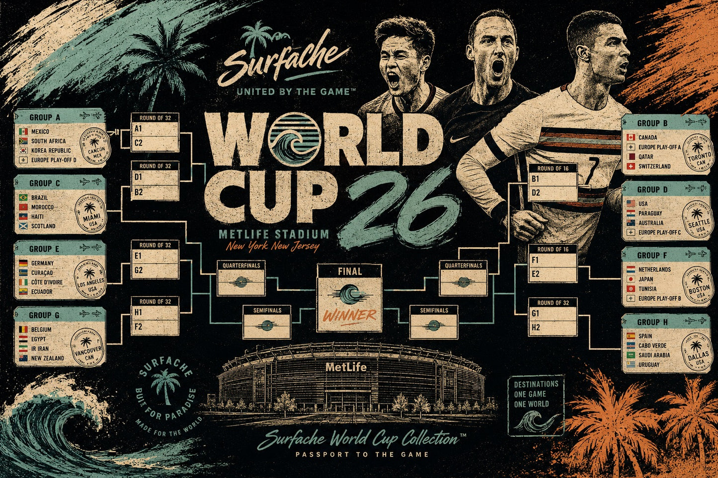 Surfache World Cup New York New Jersey-Gildan Hoodie AOP