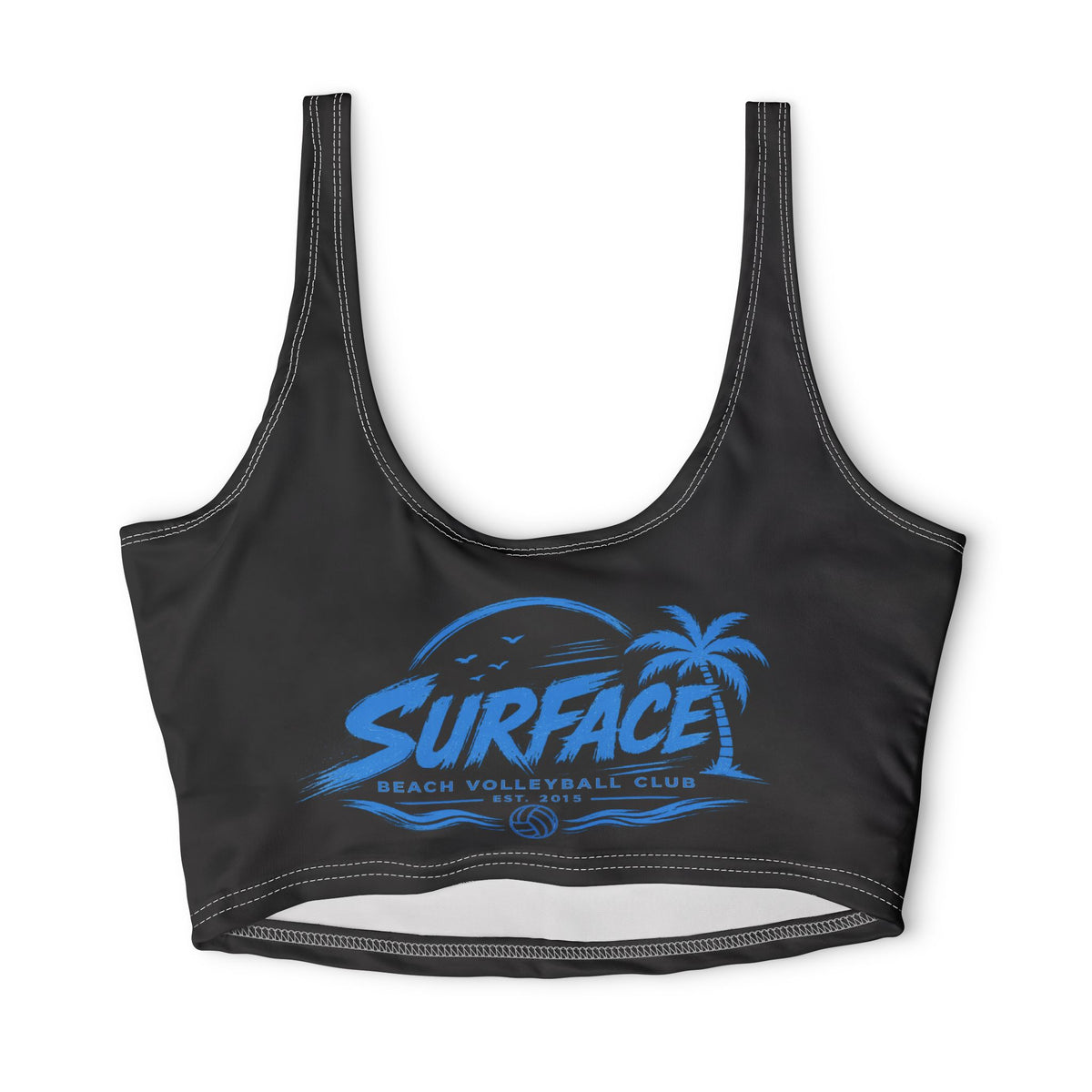 Surface Beach Volleyball Club Sports Bra — Coastal Surf Logo Activewear