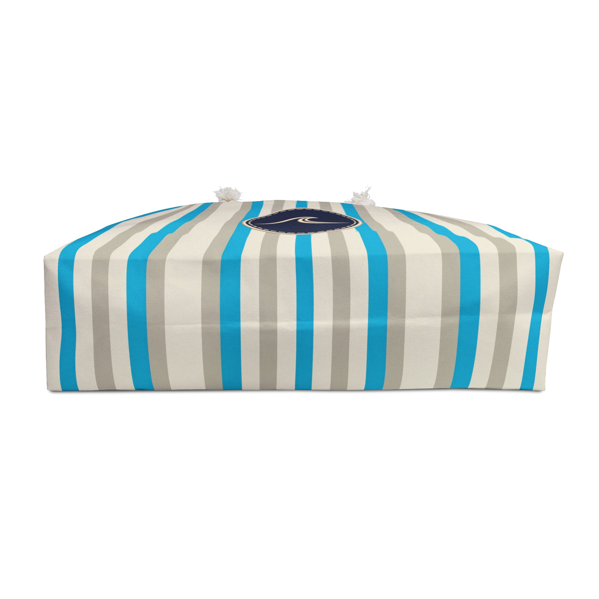 Surfache Striped Nautical Weekender Bag — Beach Tote with Wave Emblem