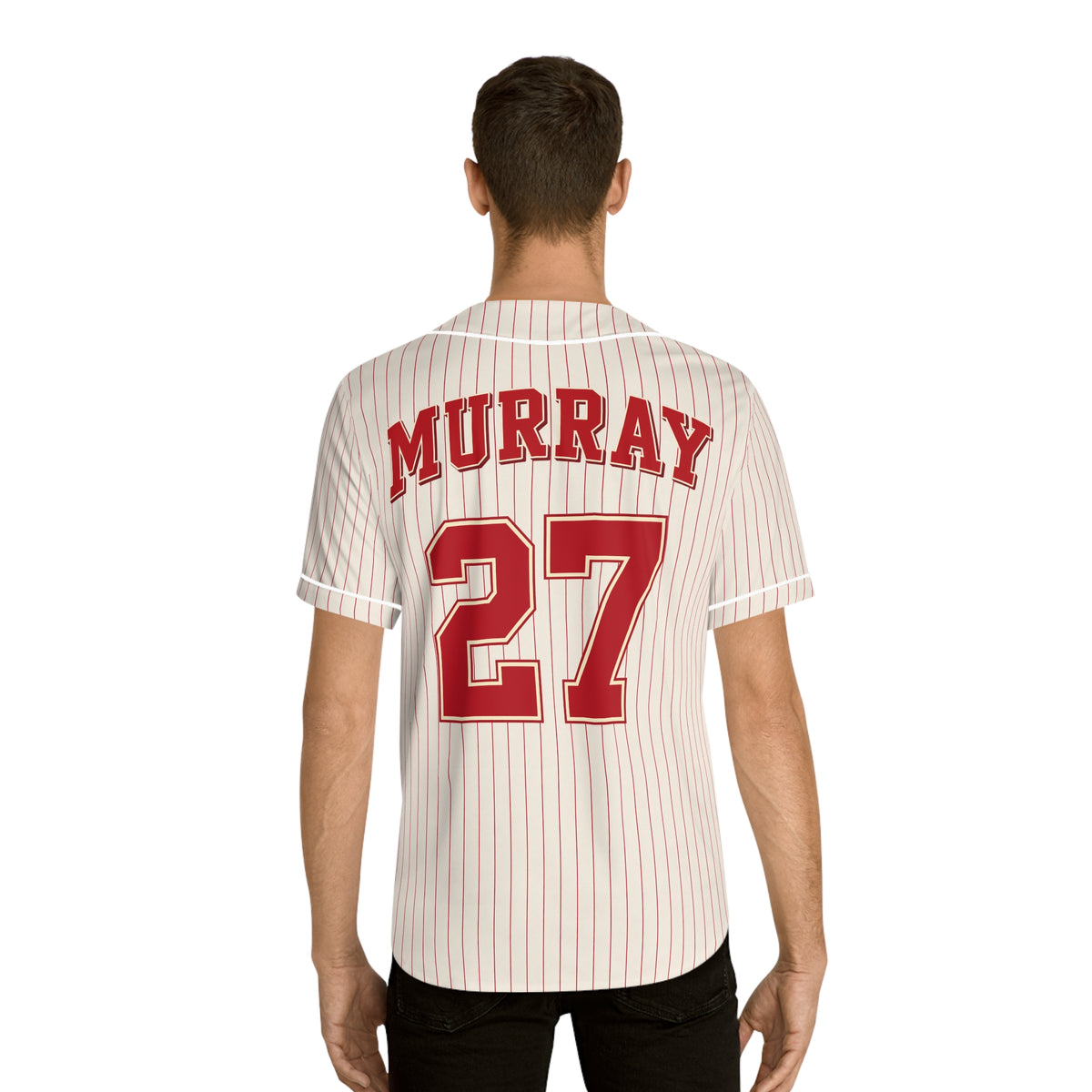 Murray Wrigley Field Retro Red Pinstripe Baseball Jersey
