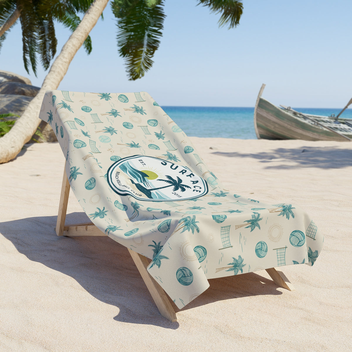 Surface Surf Club Palm Tree Beach Towel