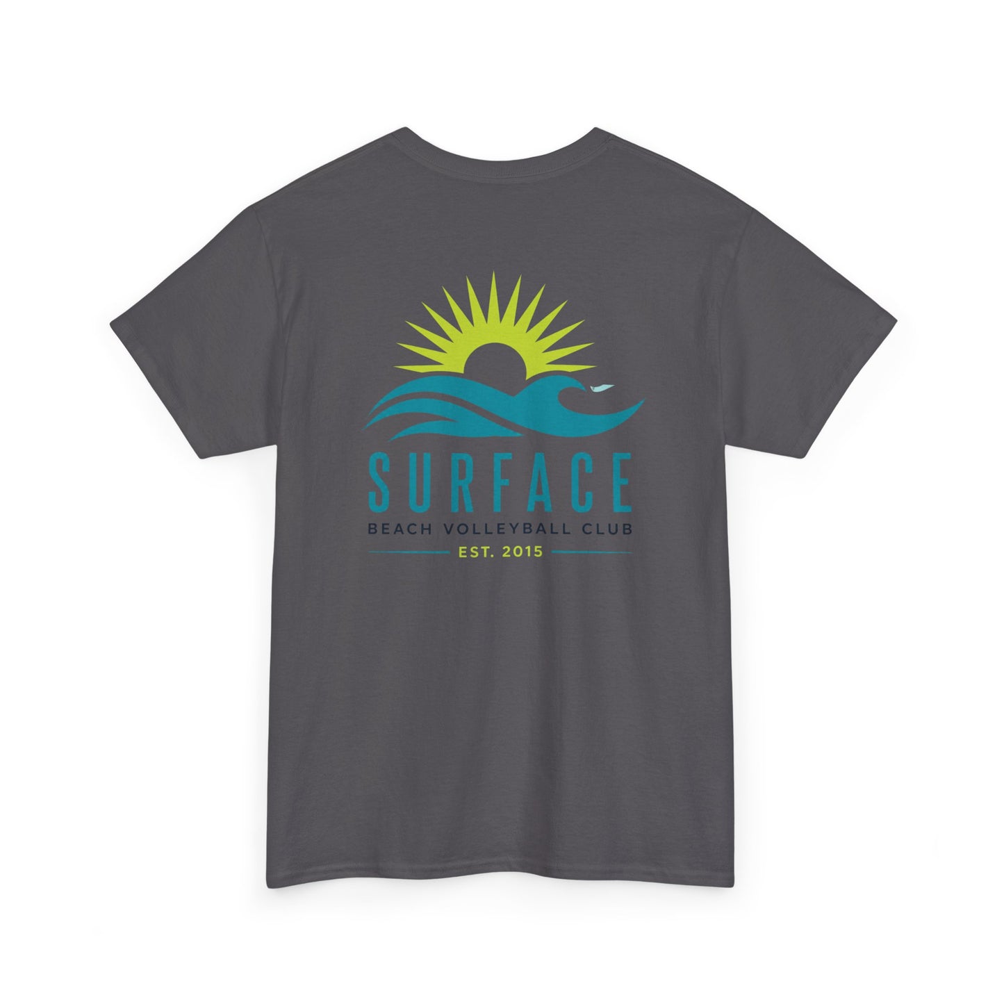 Surface Beach Volleyball Club Tee — Surf Wave & Sun Graphic T-Shirt