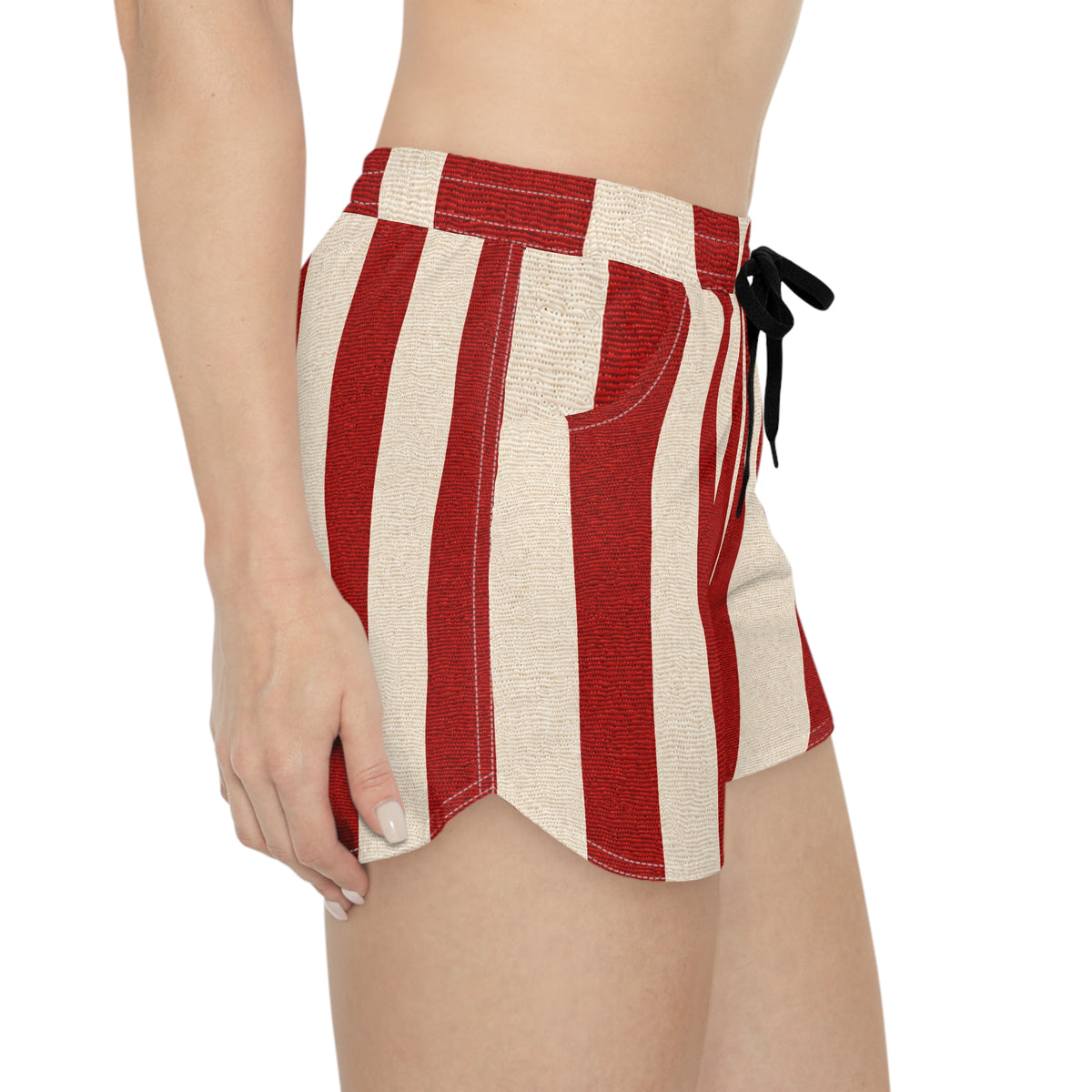 Rum Punch Inspired Striped Women's Casual Shorts – Beachy Summer Lounge Shorts