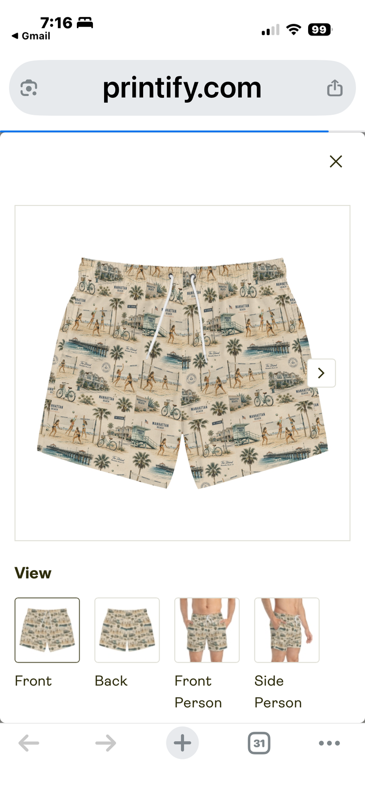 Surface Beach Volleyball Club Men’s Modern Swim Trunk