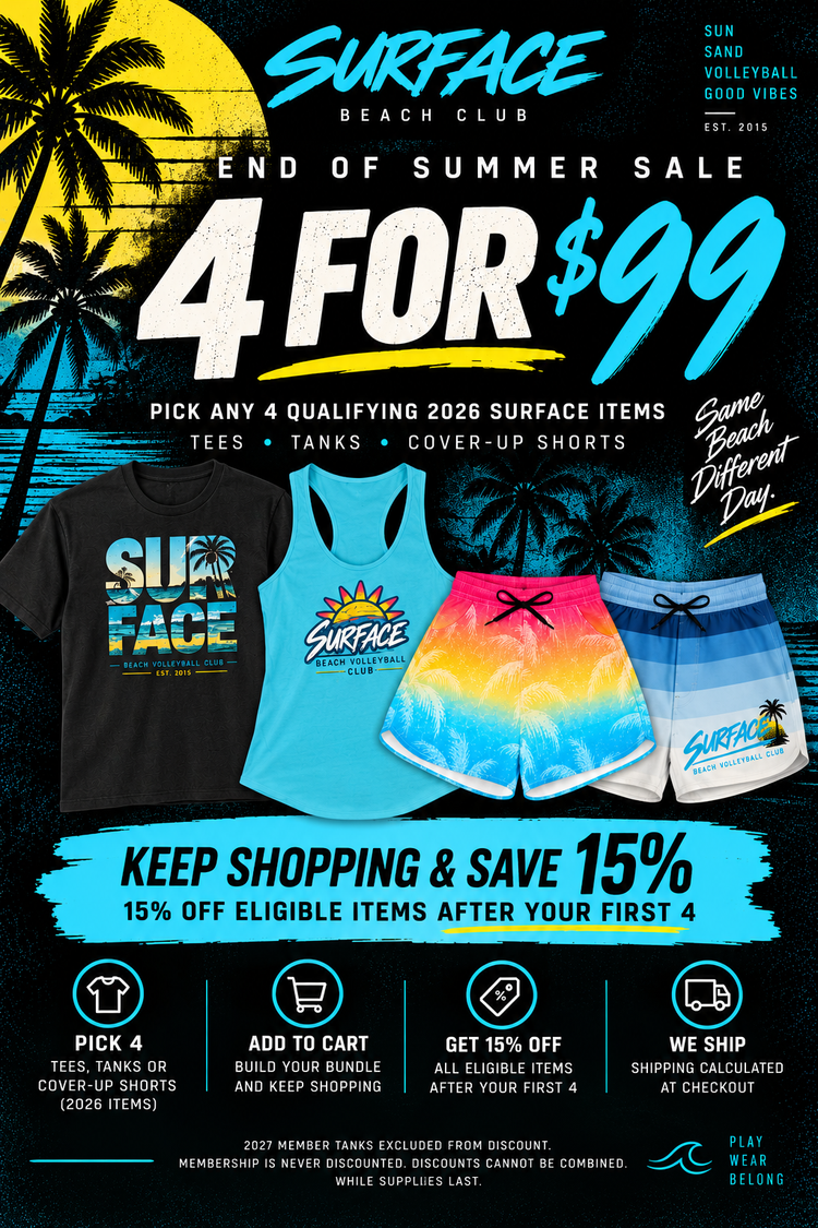 Surface Beach Club End of Summer Sale - 4 for $99