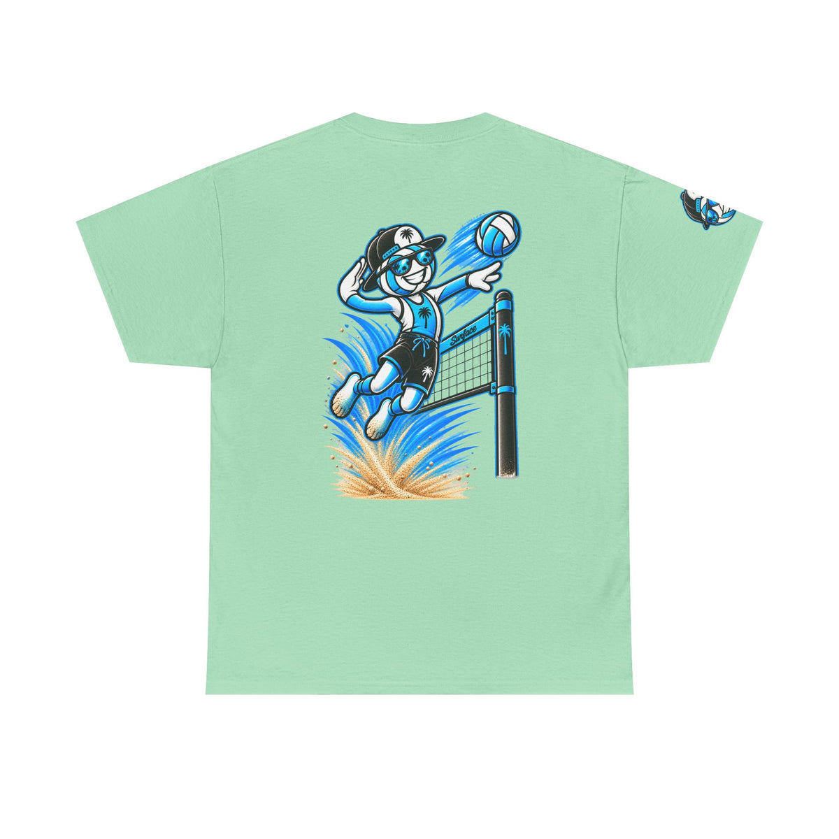 Surface Volleyball Mascot T-Shirt — Beach Volleyball Dive Graphic Tee