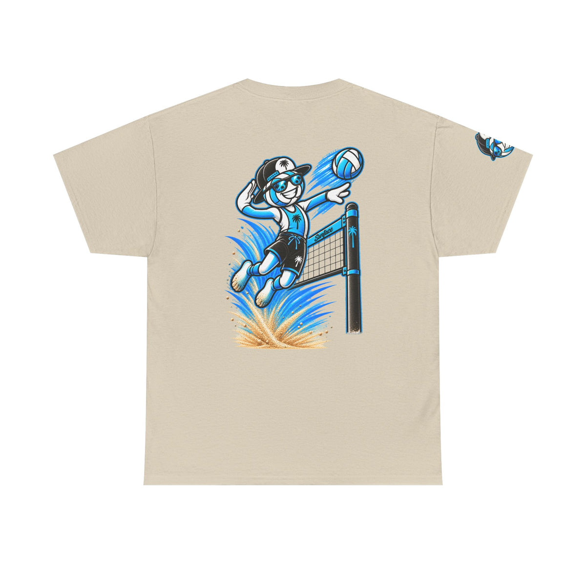 Surface Volleyball Mascot T-Shirt — Beach Volleyball Dive Graphic Tee