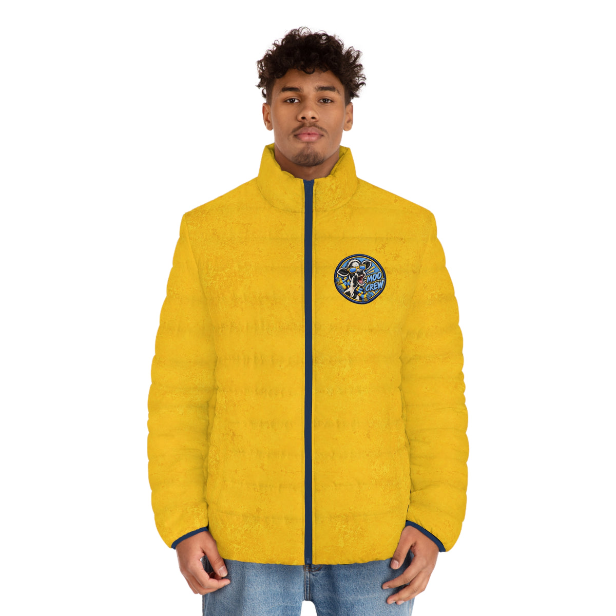 Moo Crew Call The Herd Puffer Men’s Printed Puffer Jacket