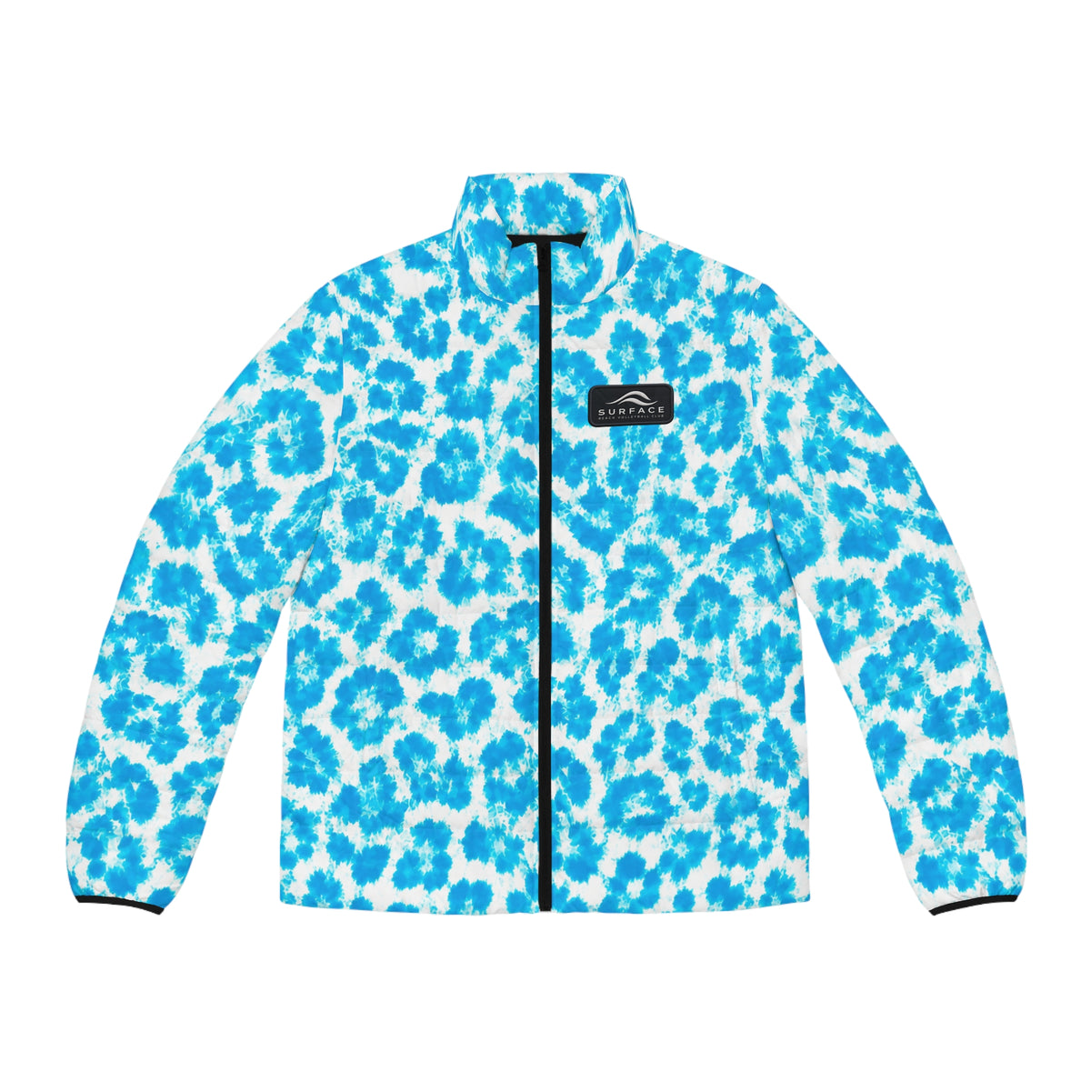 Men's Blue Tie-Dye Puffer Jacket