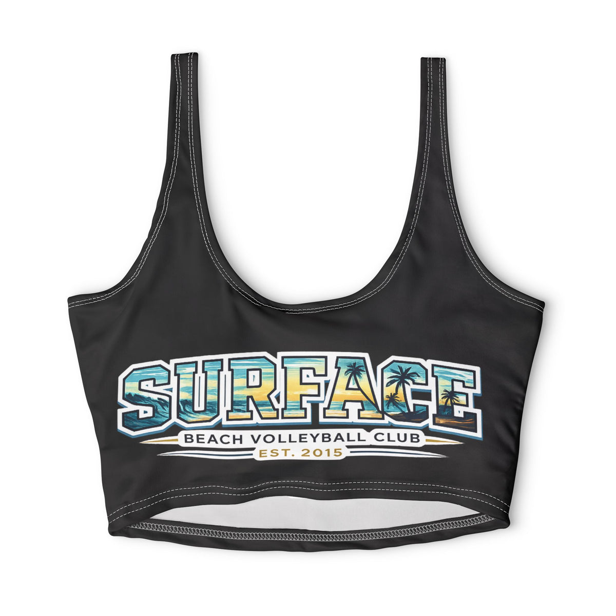 Surf Ace Sports Bra — "Surf Ace Beach Volleyball Club" Graphic Activewear