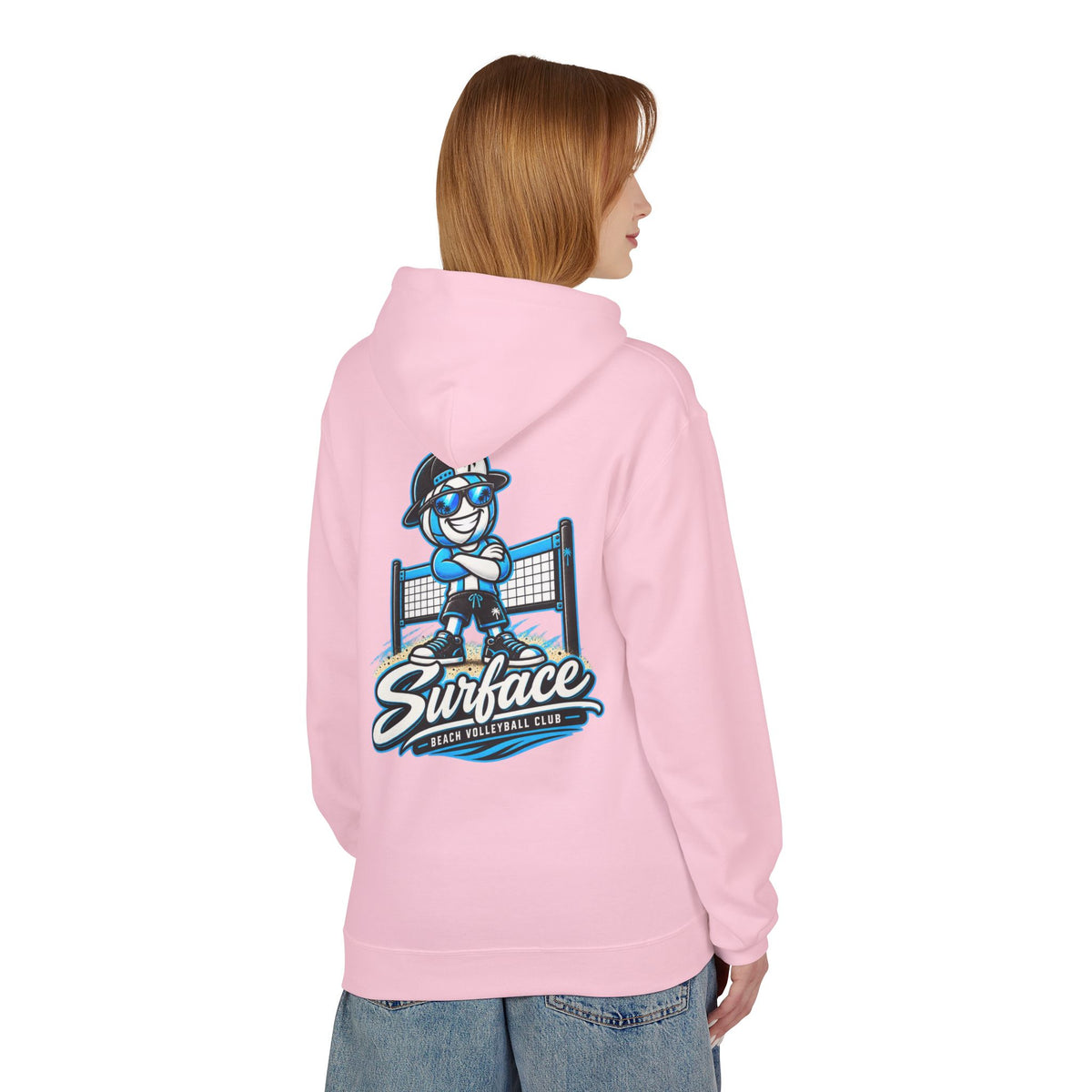 Surfface Beach Volleyball Hoodie — Retro Mascot Logo Pullover