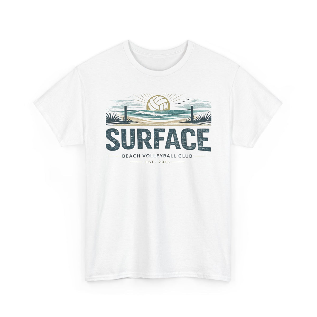 Surface Beach Volleyball Club T-Shirt — Vintage Coastal Volleyball Tee