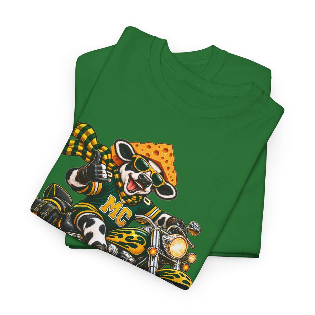 Moo Crew WI Teams Game Day Motorcycle Graphic Tee The Big Cheese
