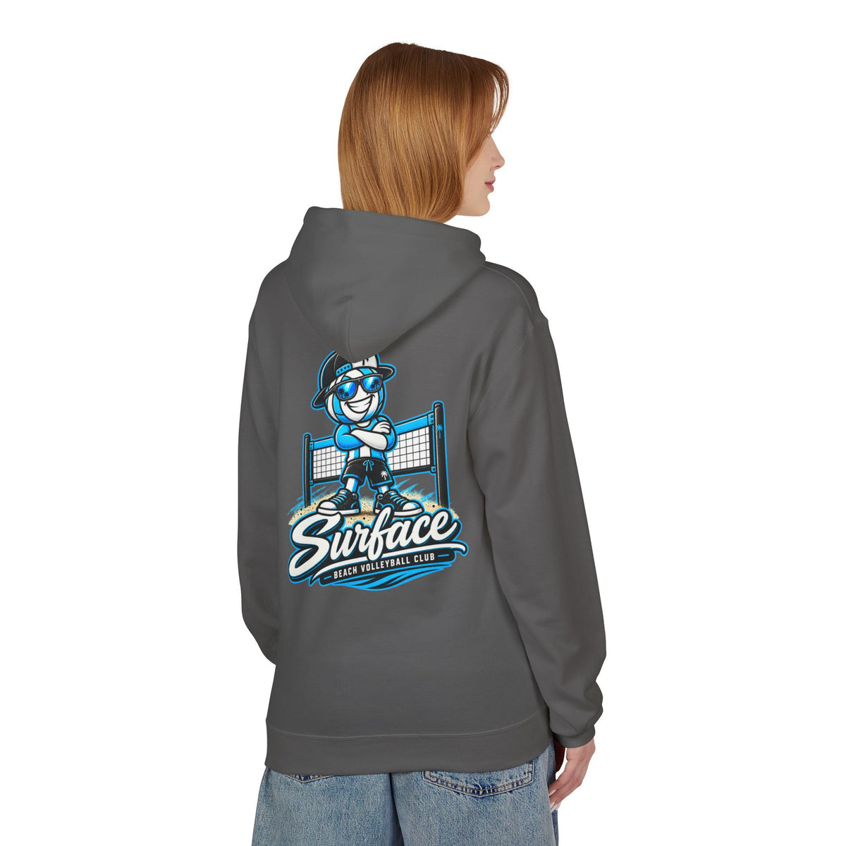 Surfface Beach Volleyball Hoodie — Retro Mascot Logo Pullover