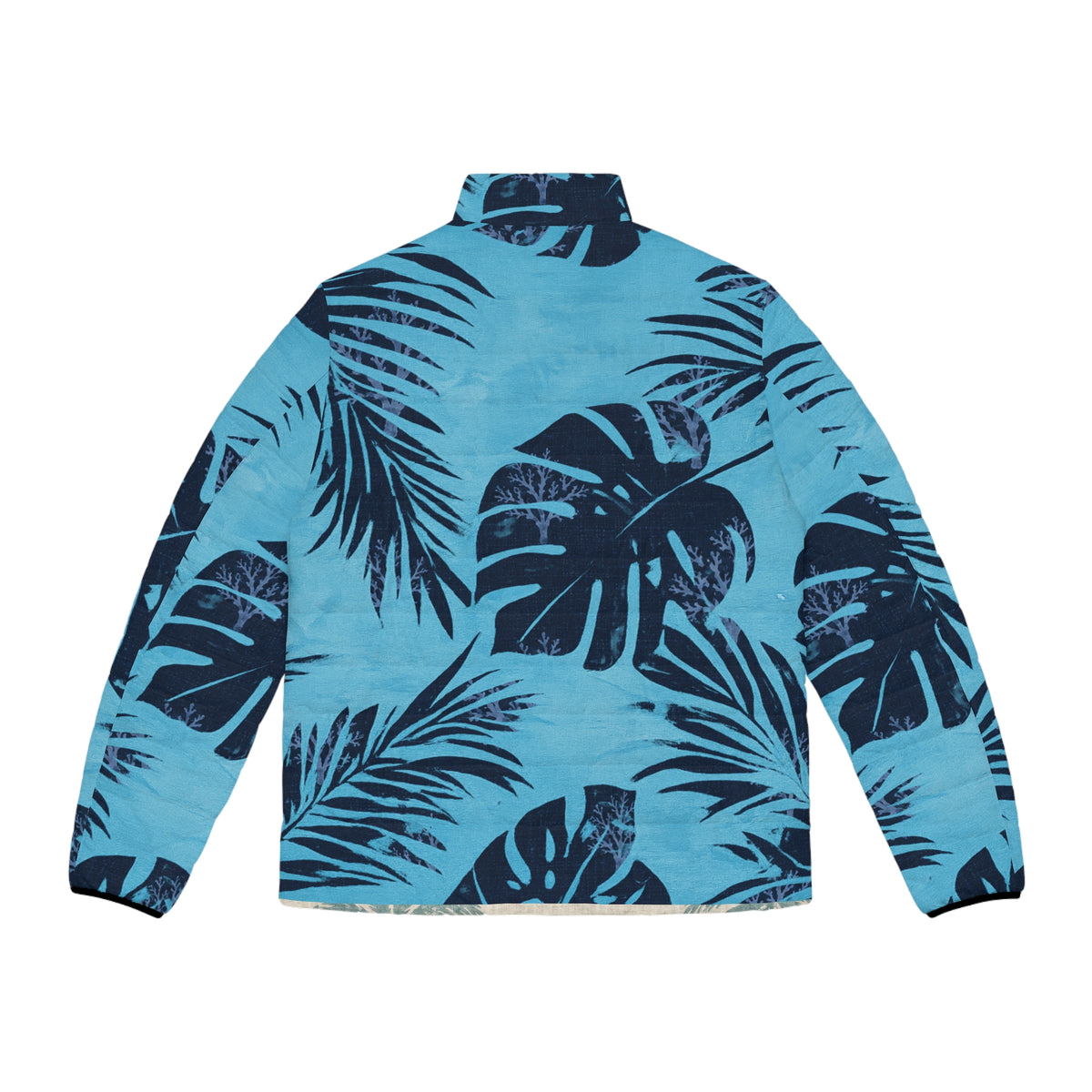 Tropical Palm Leaf Men's Puffer Jacket