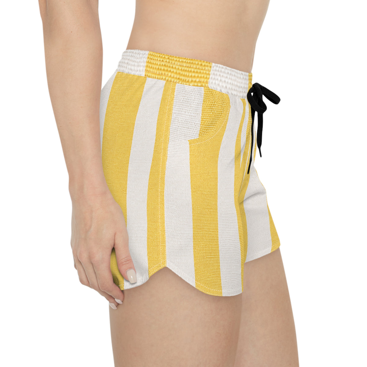 Pina Colada Inspires Striped Women's Casual Shorts – Beachy Summer Lounge Shorts