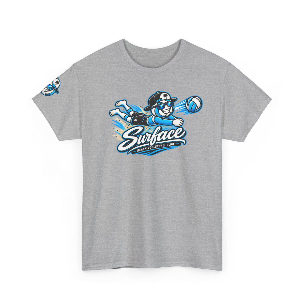 Surface Volleyball Mascot T-Shirt — Beach Volleyball Dive Graphic Tee