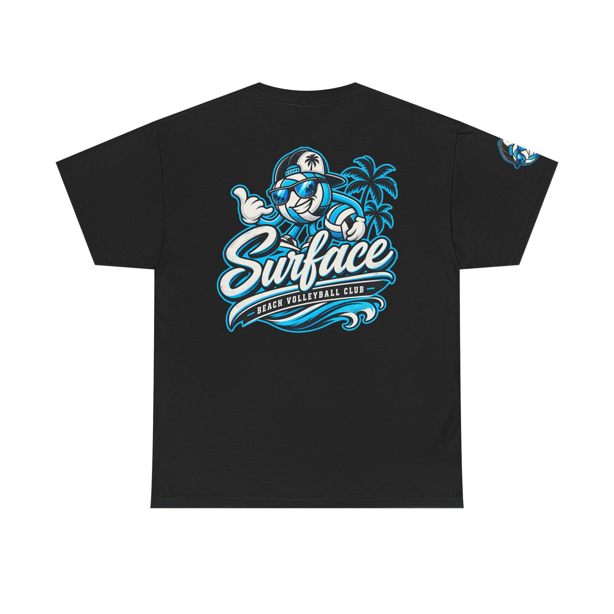 Surfaced Beach Volleyball Tee — 'Surface' Palm Logo Summer T‑Shirt