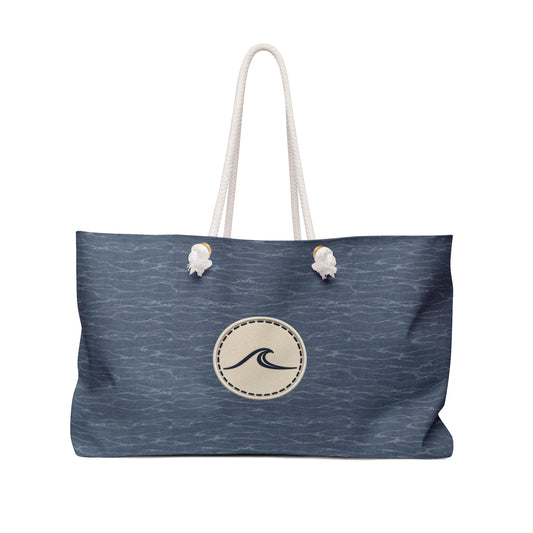 Surfache Navy Wave Weekender Bag — Coastal Canvas Travel Tote
