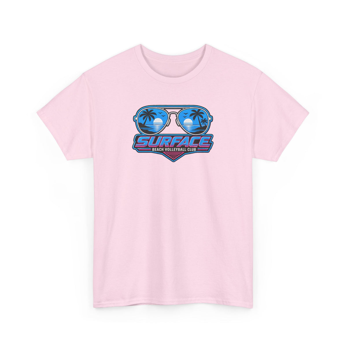 Surface Sunglasses Tee — Retro Beach Palm Trees Surf Vibes T‑Shirt