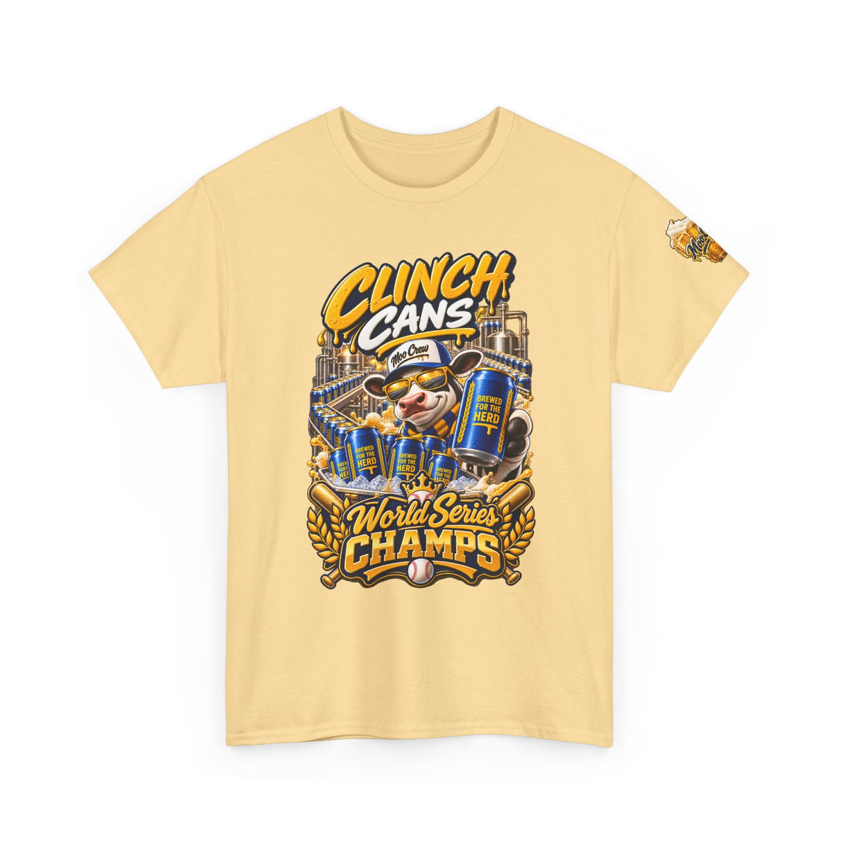 Moo Crew Clinch Cans World Series Champs Baseball Graphic Tee