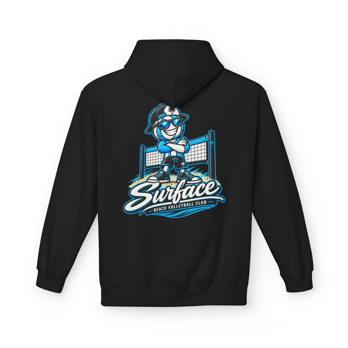 Surfface Beach Volleyball Hoodie — Retro Mascot Logo Pullover