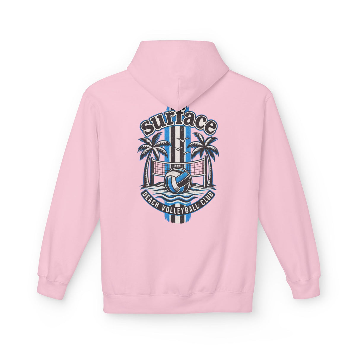 Surface Beach Volleyball Hoodie — Retro Palm Beach Volleyball Club Design