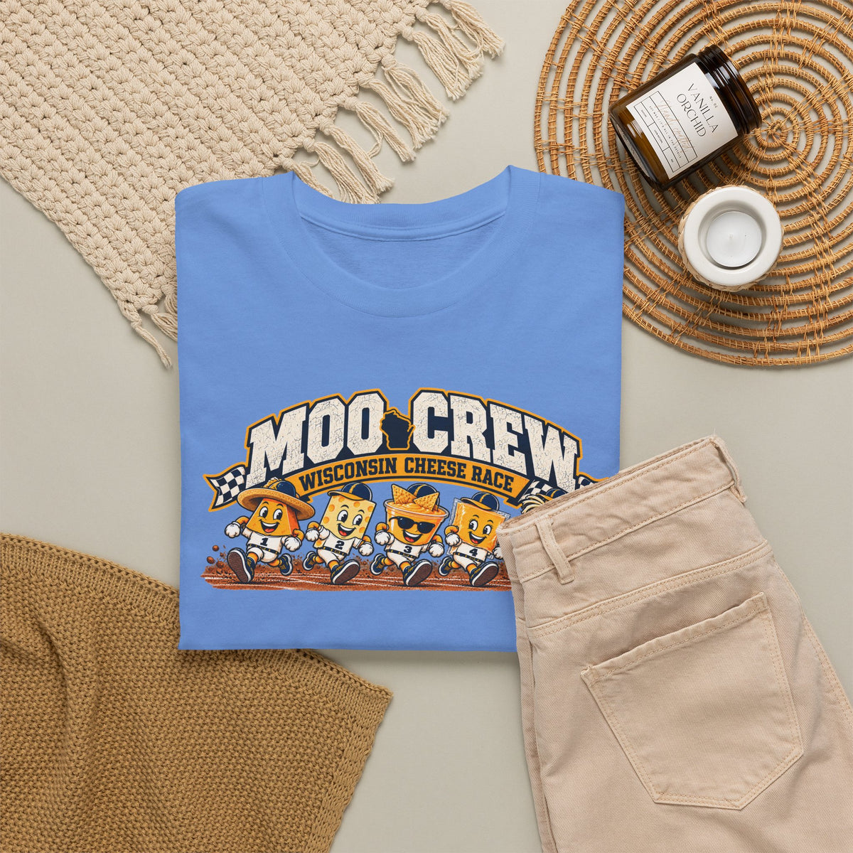 Moo Crew Cheese Race Baseball T-Shirt
