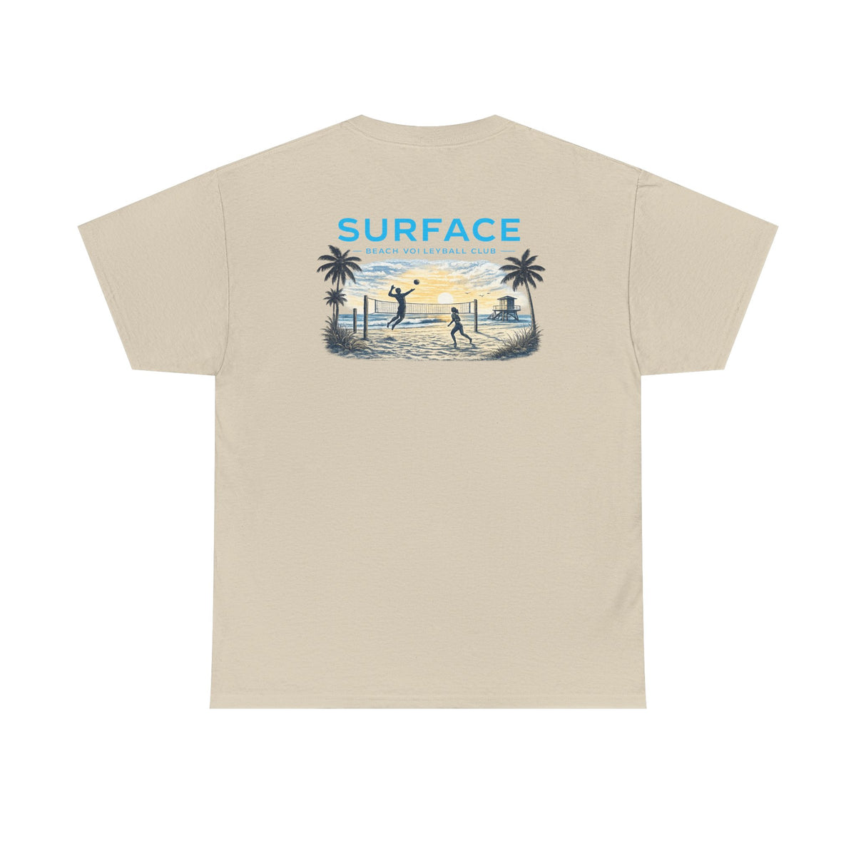 Surface Beach Volleyball Club T-Shirt — Coastal Sunset Volley Tee