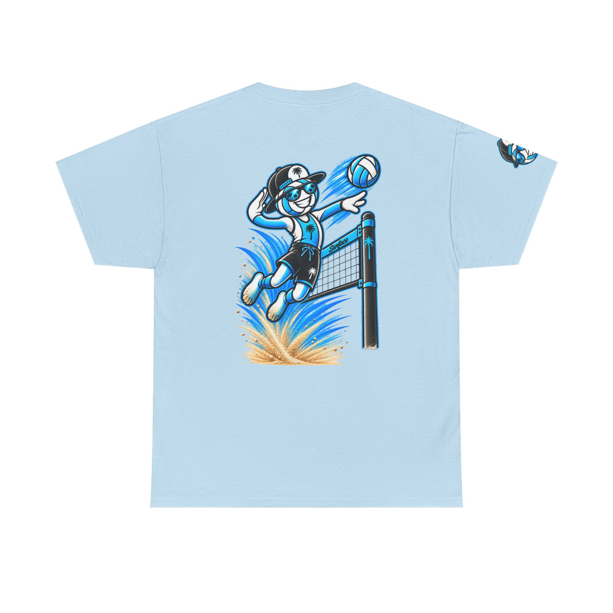 Surface Volleyball Mascot T-Shirt — Beach Volleyball Dive Graphic Tee