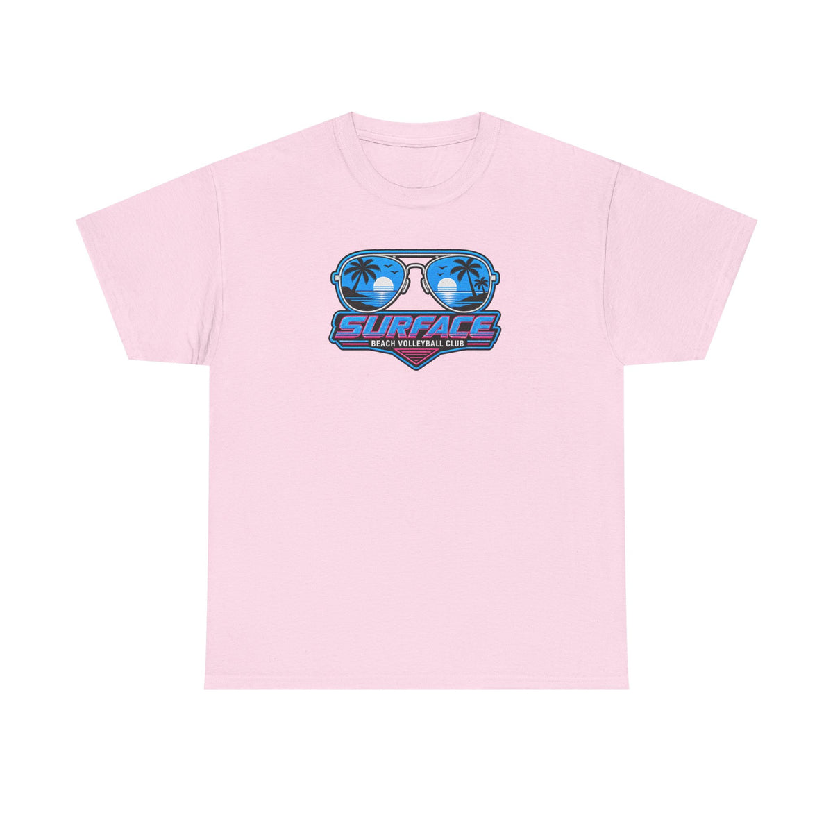Surface Sunglasses Tee — Retro Beach Palm Trees Surf Vibes T‑Shirt