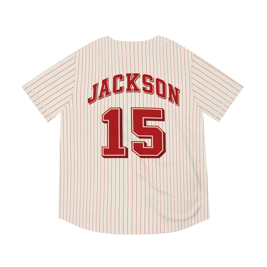 Jackson Wrigley Field Retro Red Pinstripe Baseball Jersey