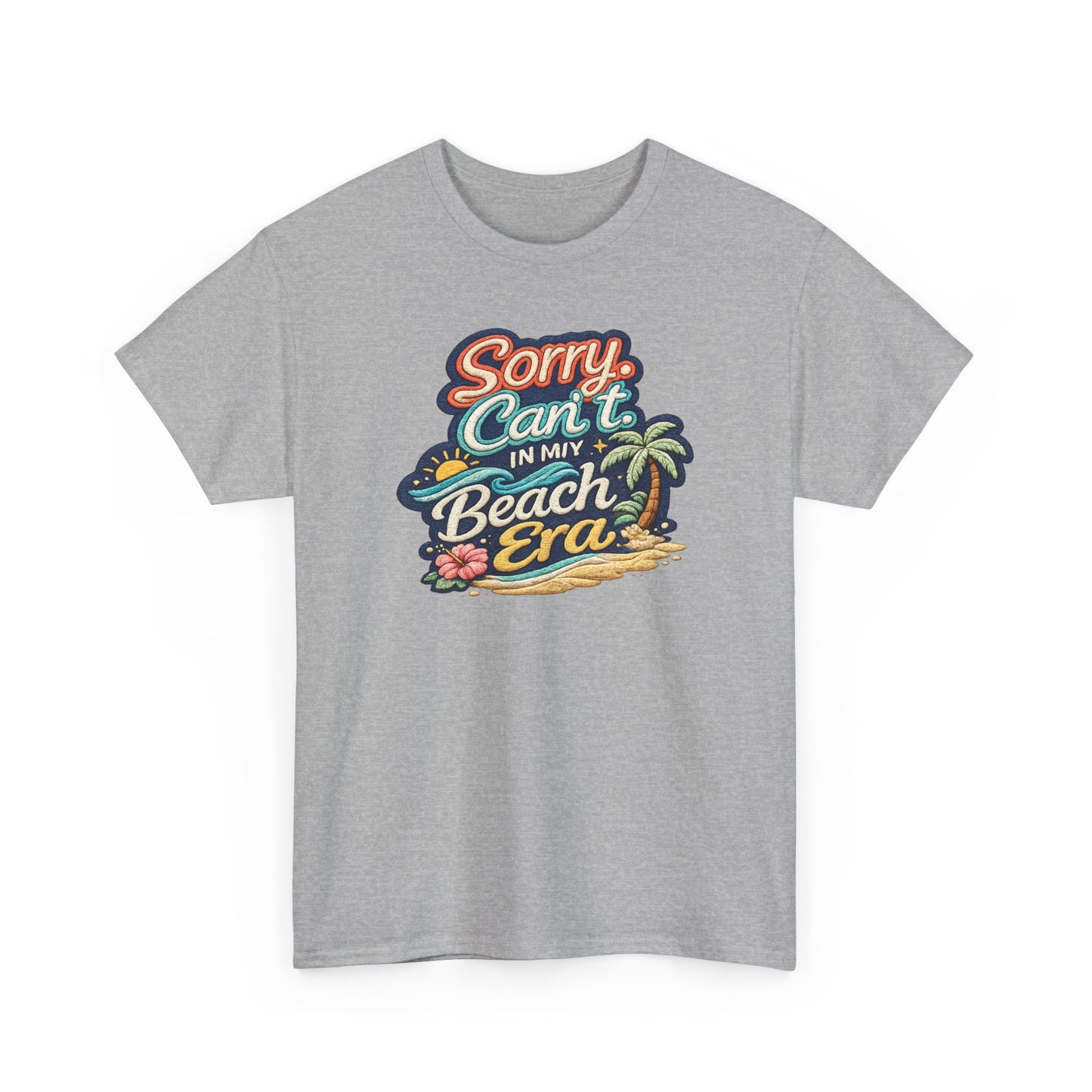 Sorry Can't, In My Beach Era Tee — Retro Tropical Palm Beach Vacation T‑Shirt