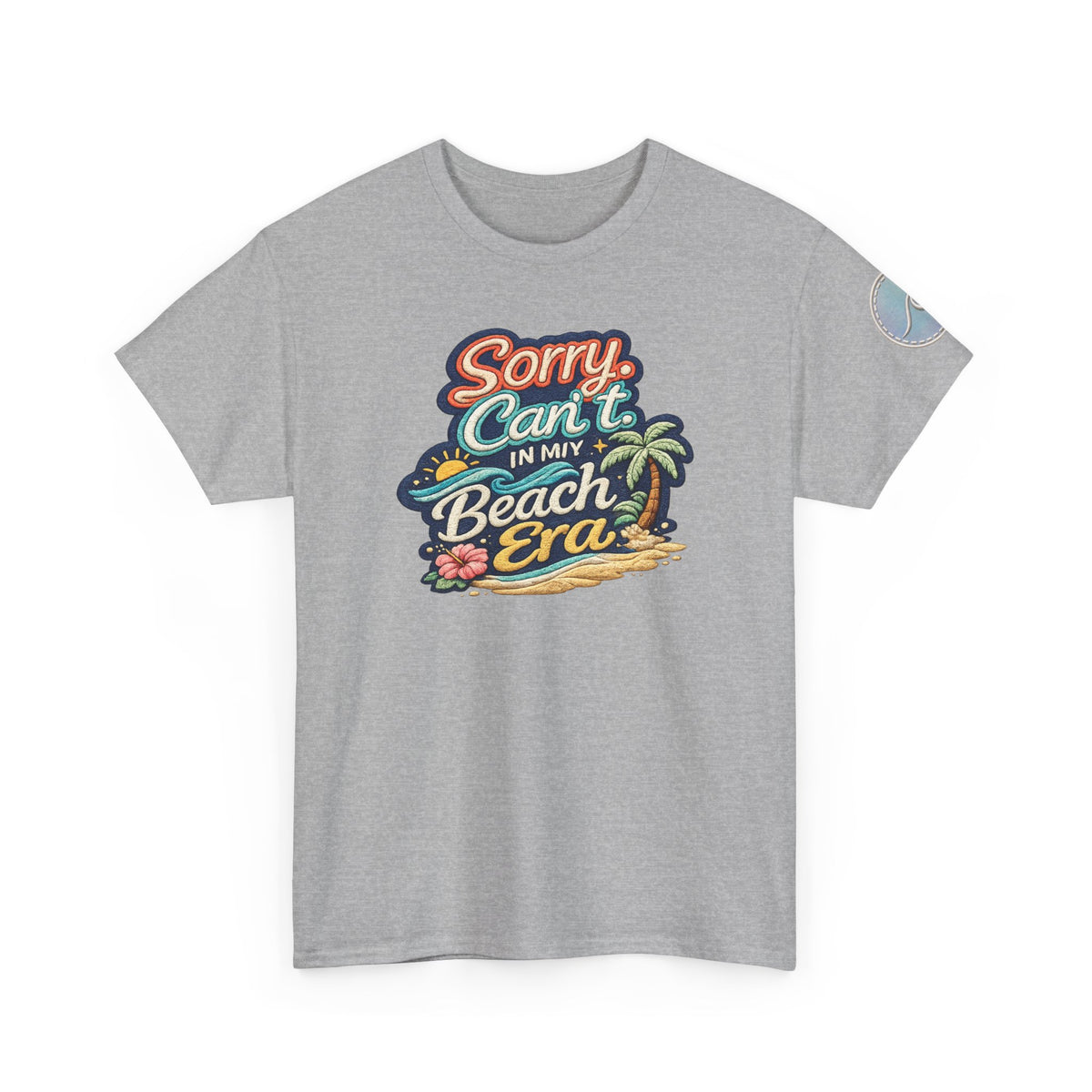 Sorry Can't, In My Beach Era — Retro Tropical Palm Beach Vacation T‑Shirt