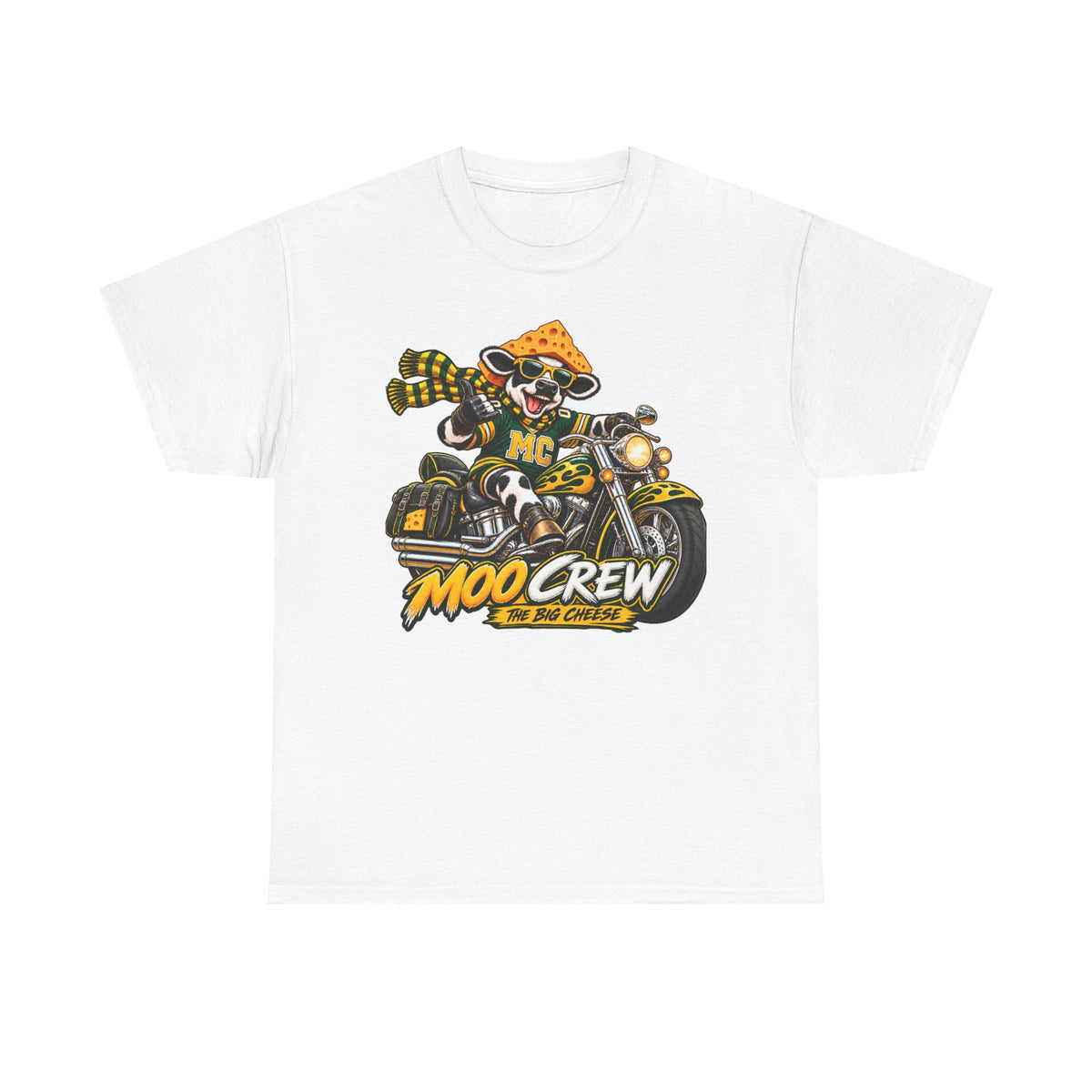 Moo Crew WI Teams Game Day Motorcycle Graphic Tee The Big Cheese