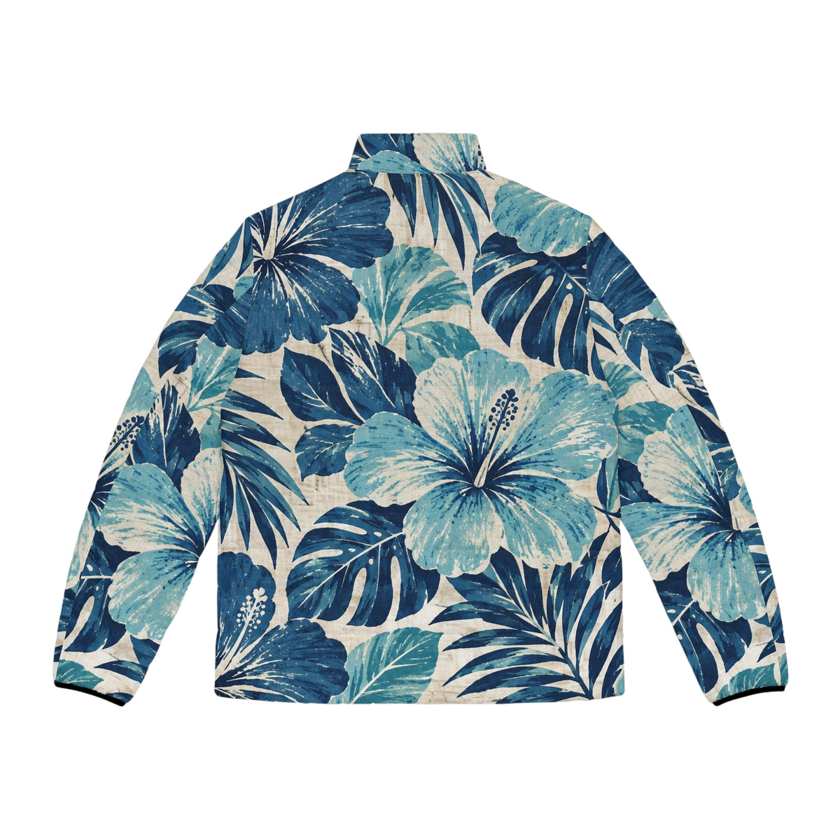 Tropical Hibiscus Floral Puffer Jacket
