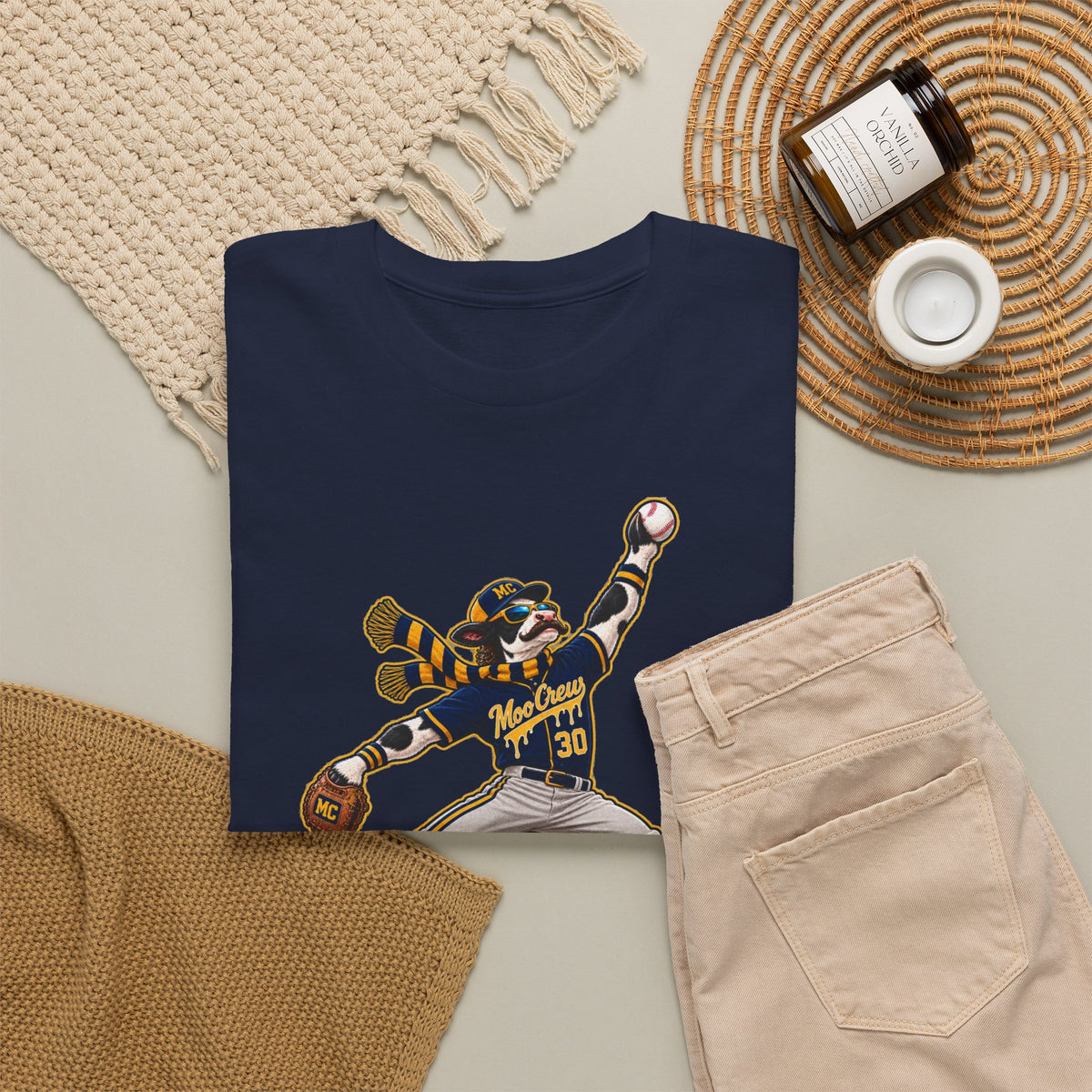 Moo Crew Baseball Player Graphic Tee