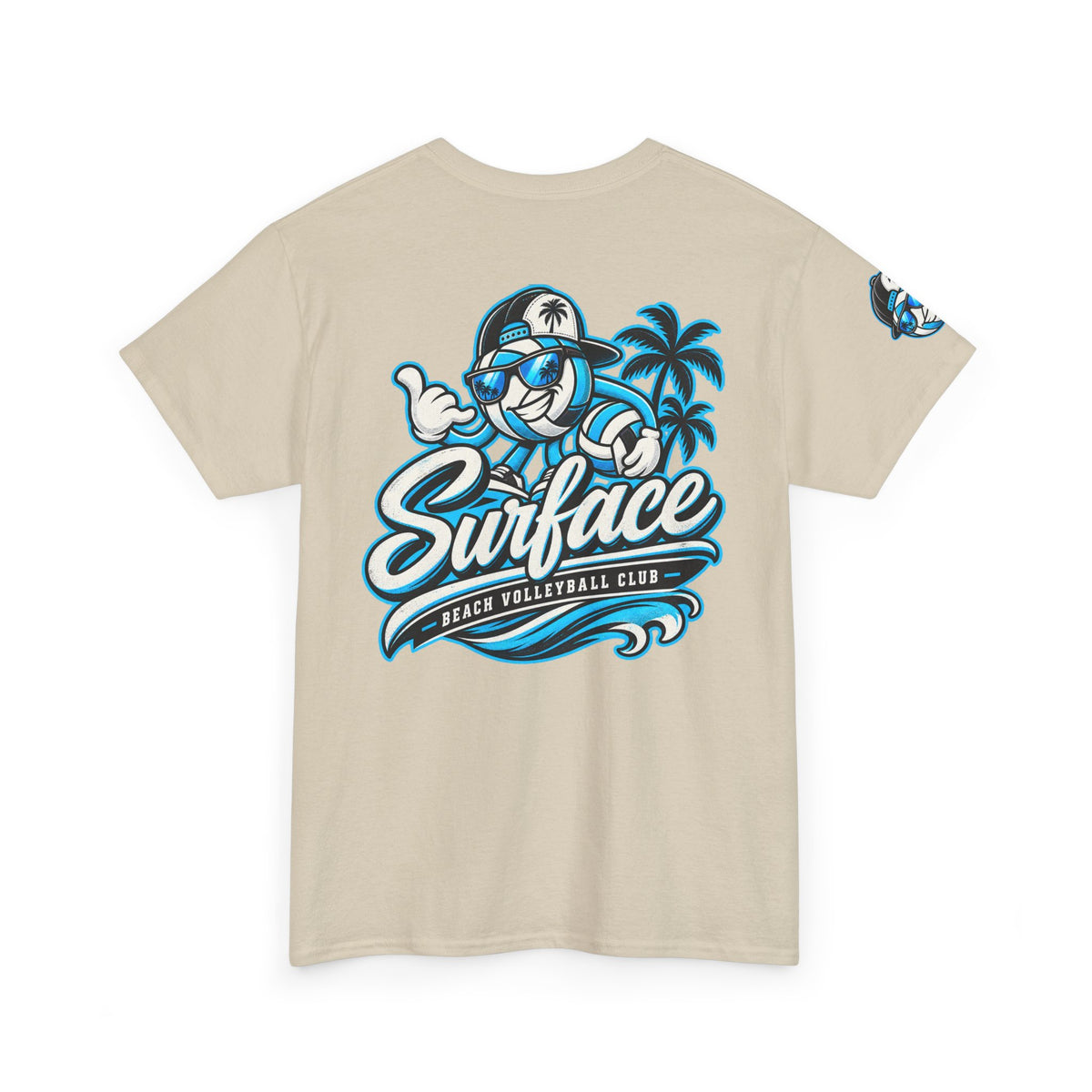 Surfaced Beach Volleyball Tee — 'Surface' Palm Logo Summer T‑Shirt