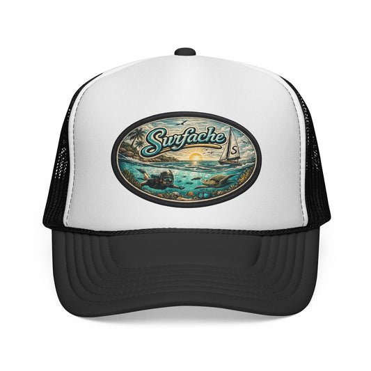 Surfache Trucker Cap — Vintage Surf Sunset Mesh Hat