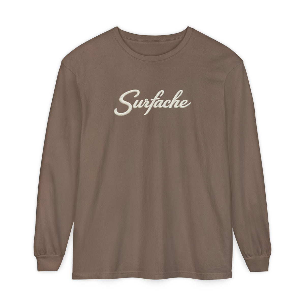 Surfache Long Sleeve T‑Shirt — Coastal Bird Patch Graphic