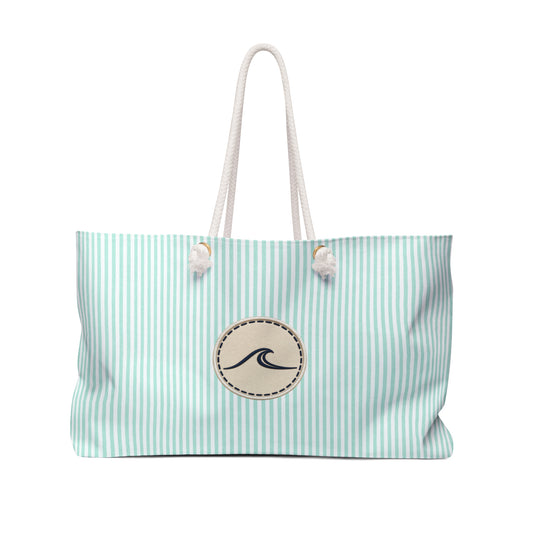 Surfache Slim Striped Seaside Weekender Bag — Mint Nautical Travel Tote
