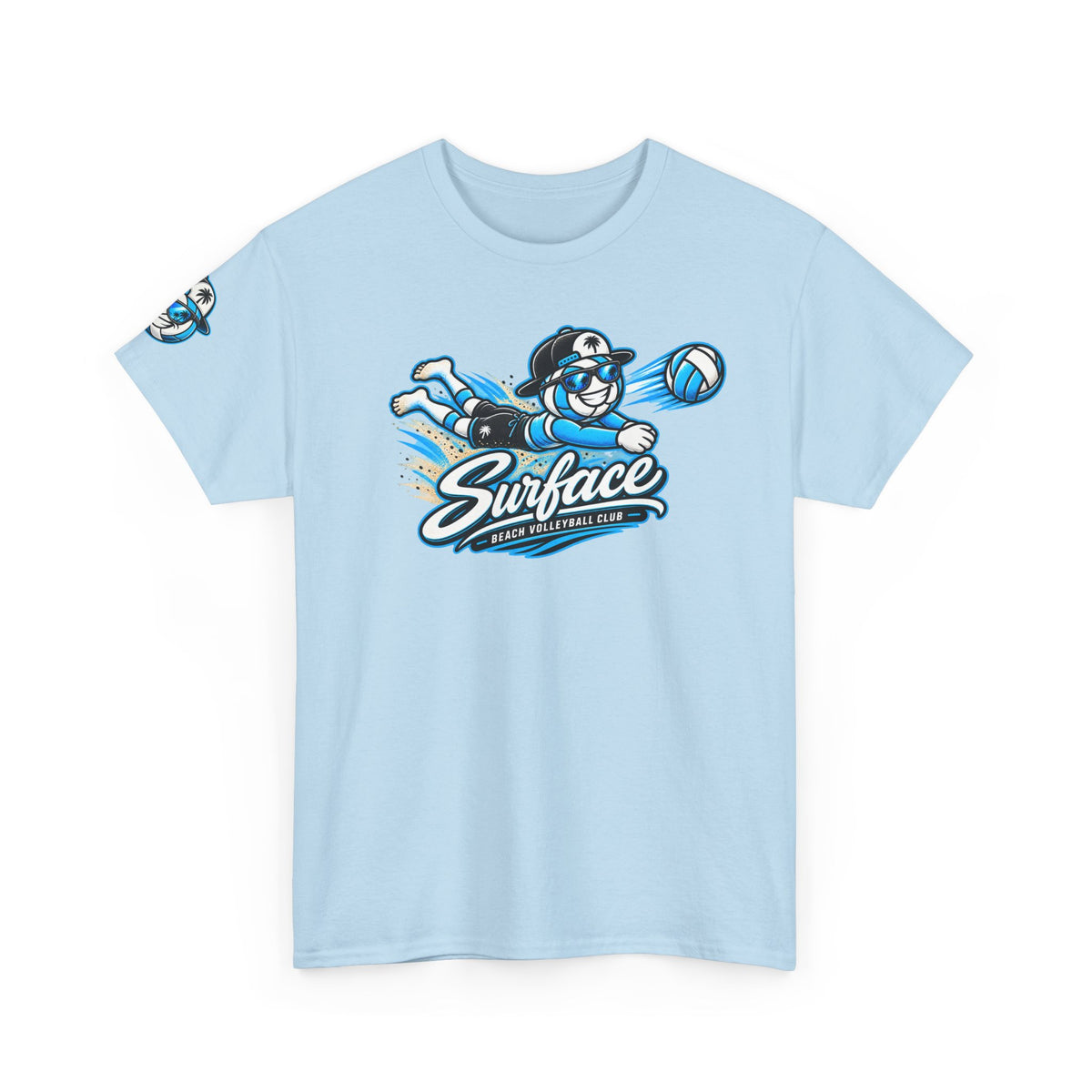 Surface Volleyball Mascot T-Shirt — Beach Volleyball Dive Graphic Tee