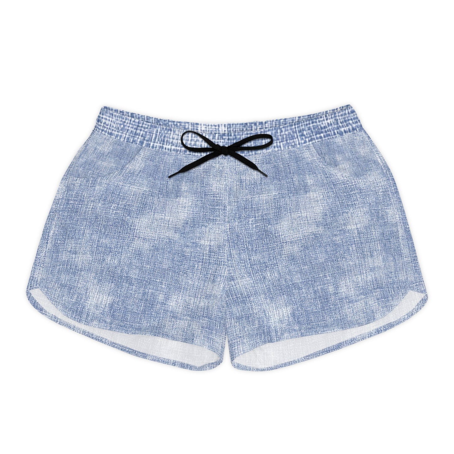 Blue Linen-Texture Women's Lounge Shorts — Casual Summer Sleepwear