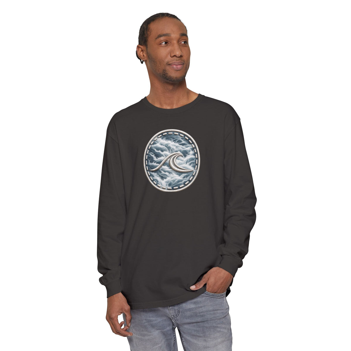 Surfache White Water Icon Long Sleeve Tee —Destination Graphic T-Shirt